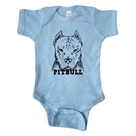 

Inktastic Pitbull Sketch Portrait with Dog Breed Name Gift Baby Boy or Baby Girl Bodysuit