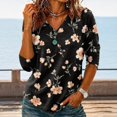 thumbnail image 4 of Sewkxo Womens Summer Tops Short Sleeve Casual Shirts Floral Tee Trendy 2026 Basics V Neck Plain Tshirt,Black L, 4 of 5