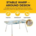 thumbnail image 4 of Blue Beach Coastal Table Cloths for 8 Foot Rectangle Tables, Summer Nautical Coral Shell Botanical Vintage Patio Waterproof Elastic Fitted Tablecloths, Washable Rectangular Table Cover for Camping, 4 of 8