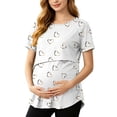 thumbnail image 2 of Gytharion Women's Fashion Printed Breastfeeding Maternity Tops Crewneck Short Sleeve Pregnant Tshirts Casual Breathable Nursing Blouse, 2 of 6