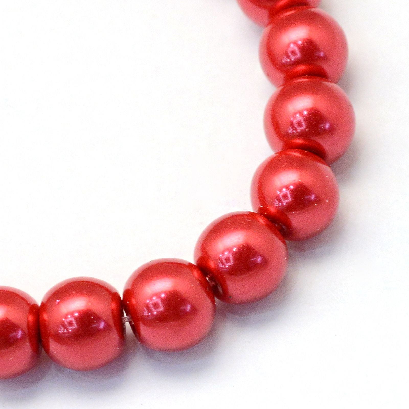 20Strand Baking Painted Pearlized Glass Pearl Round Bead Strands Crimson 6~7mm Hole: 1mm 135~140pcs/strand 31.4 inch
