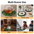 thumbnail image 2 of Tropical Leaves Round 15 Inch Placemats Set of 4, Summer Botanical Monstera Leaf Wooden Brown HeatResistant Non Slip Place Mats for Dining Table, Wipeable Braided Kitchen Table Mats for Housewarming, 2 of 9