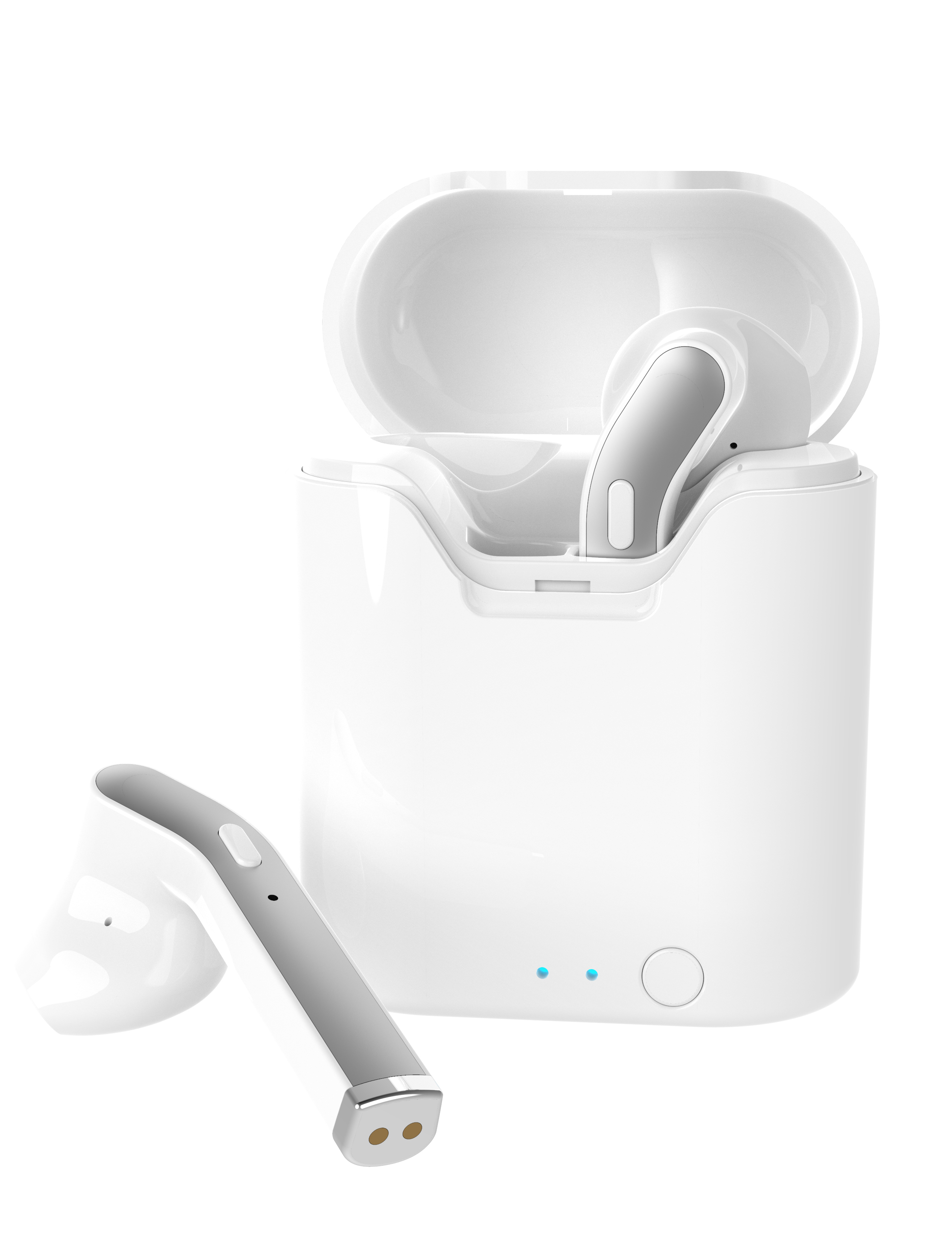 Naxa Electronics NE-979 True Wireless Earphones with Charging Battery Case, White