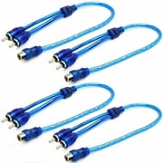 4 Absolute RCA Audio Cable "Y" Adapter Splitter 1 Female to 2 Male Plug Cable