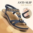 thumbnail image 2 of Sandalia Littleplum azul con soporte de arco, estilo bohemio, plana, talla 7, 2 of 7