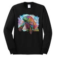 thumbnail image 2 of Wild Bobby Rainbow Painted Manatee Dean Russo Design Animal Lover Men Long Sleeve Shirt, Black, Small, 2 of 6