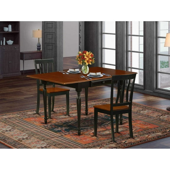 East West Furniture Dining Room Set Oak, MZAN3-OAK-LC