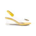 thumbnail image 4 of BLISSFUL STEP Women's Shoes Clear Wedge Heels Rhinestone Peep Toe Slingback Transparent Shoes Yellow 11, 4 of 9
