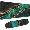 thumbnail image 1 of Extended Large Mouse Pad, XL Gaming Mousepad 31.5 x 11.8 Inch, Big Computer Keyboard Desk Pad, Waterproof Mouse Mat with Stitched Edges and 3mm Thick Long Non-Slip Base for Office Gaming, Green Marble, 1 of 5