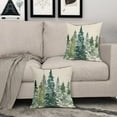 thumbnail image 3 of Watercolor Tree Pillow Covers 18x18 Set of 2 Green Teal Forest Rustic Nature Themed Decorative Throw Pillows Winter Christmas Outdoor Farmhouse Linen Cushion Case Decor for Sofa Couch Bed, 3 of 6