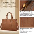 thumbnail image 3 of Bolsa para portátil RAINSMORE de piel sintética impermeable de 15.6 pulgadas para mujer, 3 of 8