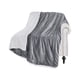 thumbnail image 2 of Manta polar de felpa de doble capa | Manta gruesa de franela de cordero de doble cara | Edredón de invierno suave y cálido para sofá cama | Manta de viaje ligera y acogedora | Gris, azul marino,, 2 of 6