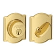 thumbnail image 1 of Single Cylinder Deadbolt Camelot Rose - Bright Brass, 1 of 6