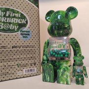 Green Leaf Forest Bearbrick 400%+100% myfirstbaby Set Advanced Edition Block Bear Gift Doll