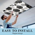 thumbnail image 6 of Black Grey Fluorescent Light Covers, Geometric Gold White Hexagon Modern Magnetic Light Covers for Ceiling Lights, Fluorescent Ceiling Shade Filters for Classroom Bedroom Office 4x2Ft x 3PCS, 6 of 8