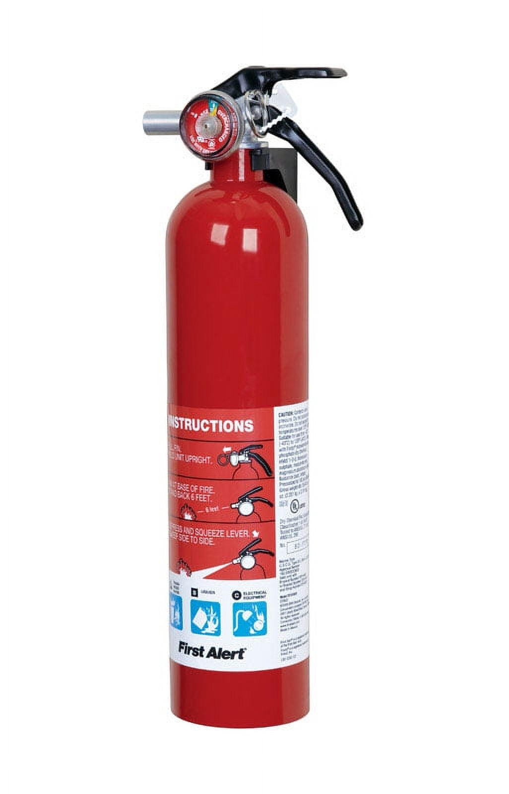 First Alert Rechargeable 1-A:10-B:C Fire Extinguisher, Metal, 2-1/2 lb, 4-Pack