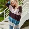 thumbnail image 5 of JINMGG V Neck Sweaters for Women Fall Winter Clearance,Women Fashion Loose Color Contrast Comfortable Long Sleeves Sweater Tops, 5 of 9