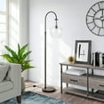 thumbnail image 2 of Evelyn&Zoe Verona Arc Floor Lamp with Glass Shade, Blackened Bronze/Clear, 2 of 10