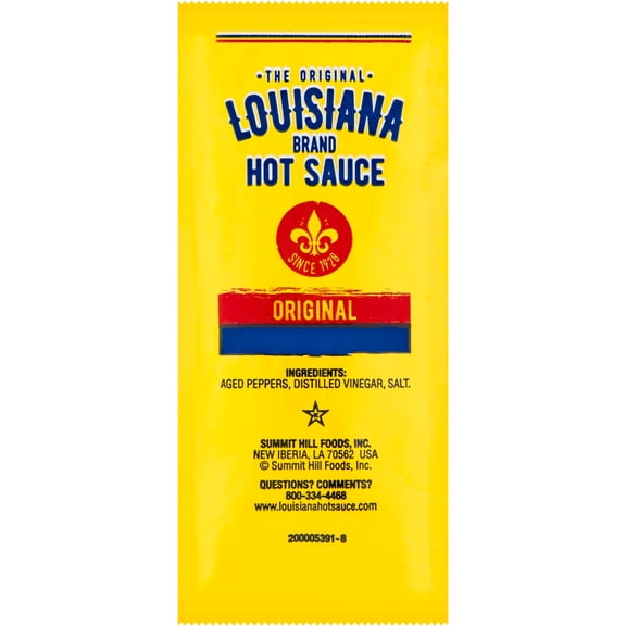 THE ORIGINAL LOUISIANA HOT SAUCE PACKETS 204/7G