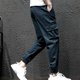 thumbnail image 5 of Pantalones largos para hombre, informales, lisos, con bolsillo, cintura elástica, para exteriores, con cordón ajustable, para trabajo, 5 of 6