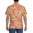 thumbnail image 3 of Vsdgher Yellow Flowers Print Men's Dry Fit Mesh Athletic Shirts Moisture Wicking Tennis T-Shirt Tops, 3 of 9