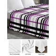 thumbnail image 5 of King Size Flat Sheet Only, Purple Black Plaid Soft Brushed Microfiber Bed Sheets, Farmhouse Purple Black Checkered Hotel Quality Breathable Bedding Top Sheet, Easy Care, 105"x98", 5 of 9