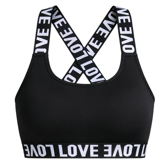 Iugvhana Sports Bras for Women Cross Back Wireless Lifting Bra No Underwire Push Up Supportive Bras Full Coverage Breathable Yoga Bra Black L