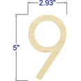 thumbnail image 2 of Pack of 1, 5 Inch x 1/8" Baltic Birch 9 Wood Numbers in The Century Gothic Font for Wood Craft Project, Children or Adult Art Work, Home and Holiday Décor and DIY Fun, Made in USA, 2 of 2