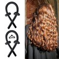 thumbnail image 2 of Rizador de pelo sin calor para cabello largo, rulos de cinta de seda sin calor para un peinado cómodo durante la noche, color negro., 2 of 5