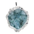 thumbnail image 1 of Collar con colgante de piedra irregular, adorno decorativo hermoso. Azul, 1 of 9