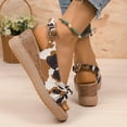 thumbnail image 3 of Mepaouo Womens Slingback Wedge Sandals Summer Beach Dressy Shoes Peep Toe Platform Slip on Sandals, 3 of 8
