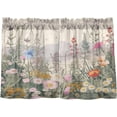 thumbnail image 2 of GZHJMY Wild Flowe Half Window Tier Curtains 24 Inch Blackout Thermal Insulating Kitchen Linen Tier Curtains for Kitchen,Bathroom,Cafe, 2 of 7