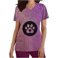 thumbnail image 1 of Fiudx Camisas de Mujer Top de Trabajo Informal con Cuello En V y Manga Corta Estampado a La Moda para Mujer, 1 of 4