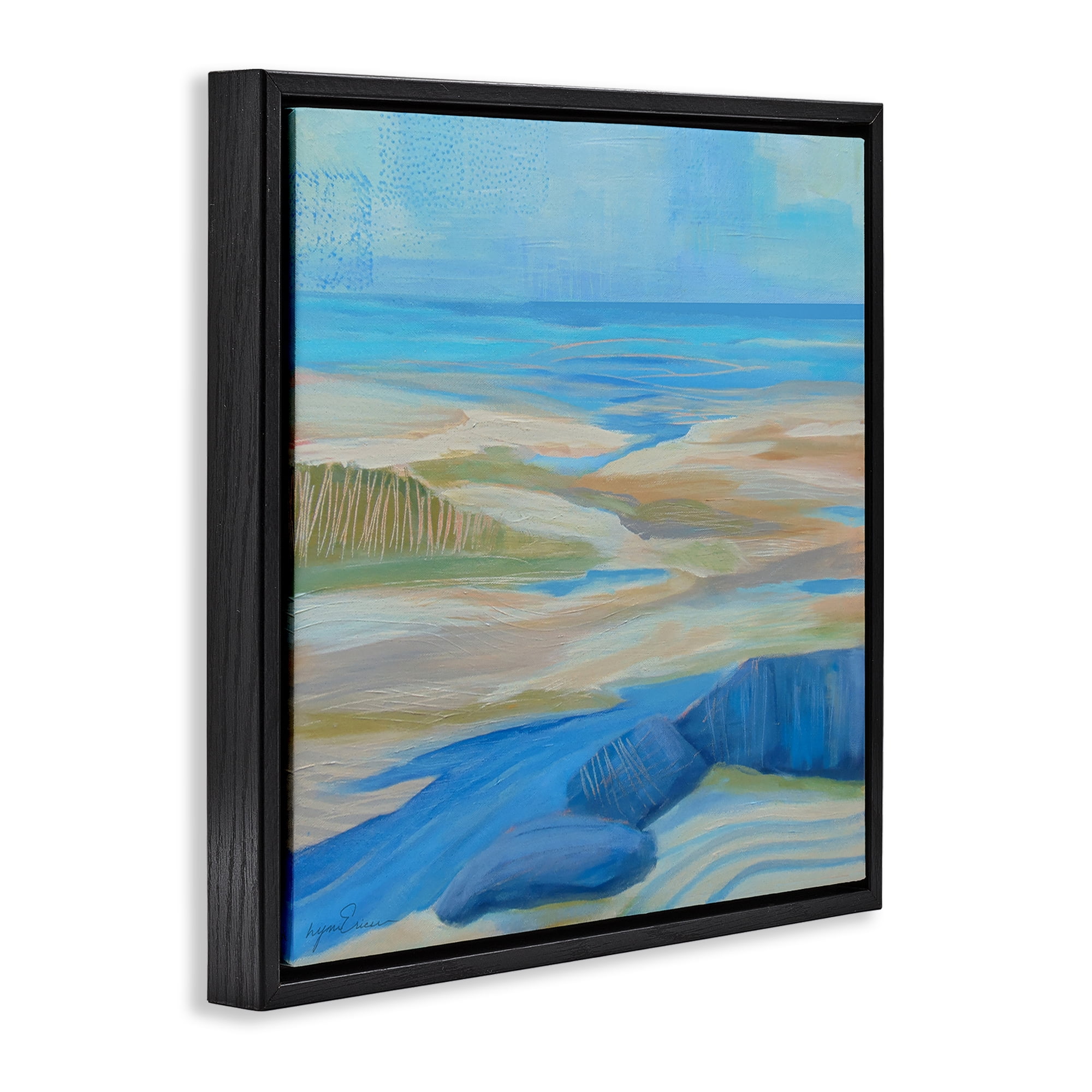 Stupell Industries Low Tide Azure Dunes Black Framed Floater Canvas Wall Art, design by Lynn Ericson Fine Art