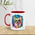 thumbnail image 5 of Hippie Corgi Portrait oil painting Watercolor Tie-dye Vintage 11oz Accent Two-tone Mug Welsh Corgi Dog Lover Gifts Idea Coffee Tea Cup - 00015, 5 of 5