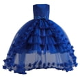 thumbnail image 1 of Ashirexll Robe de Fête Sans Manches pour Filles Jupe Tutu en Maille Col Rond Ligne A Robe Formelle pour Animatrice Spectacle Âge 2-12 Ans Bleu 9 Ans, 1 of 4