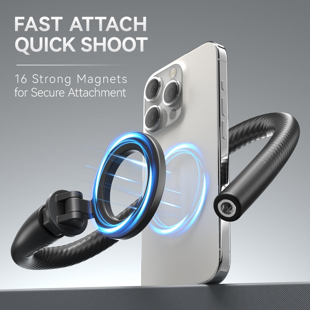 AOOOWER Phone Holder For Stroller Magnetic Suction Flexible Gooseneck Phone Holder
