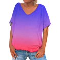 thumbnail image 1 of Posijego T-Shirts à Col en V pour Femmes, Chemise à Manches Courtes Imprimée, Pyjama Décontracté d'Été pour Femmes, 1 of 2
