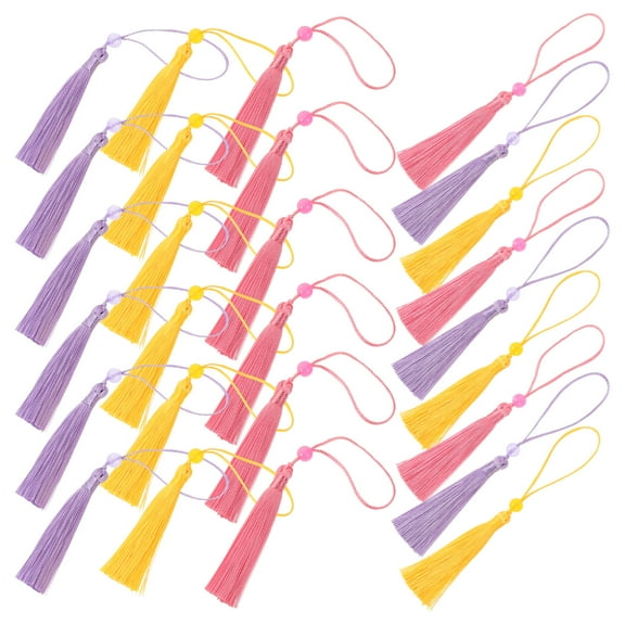 30 Pcs Bookmarks Keychain Charms with Tassel Pendant for Books and , and Stylish Accessories, 13x1.3x0.8 cm