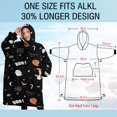 thumbnail image 4 of Oversized Wearable Blanket Hoodie,Cute Halloween Elements Pattern Sherpa Blanket Hoodie with Super Pockets,Super Warm Fuzzy Pullover for Women & Men, 4 of 6