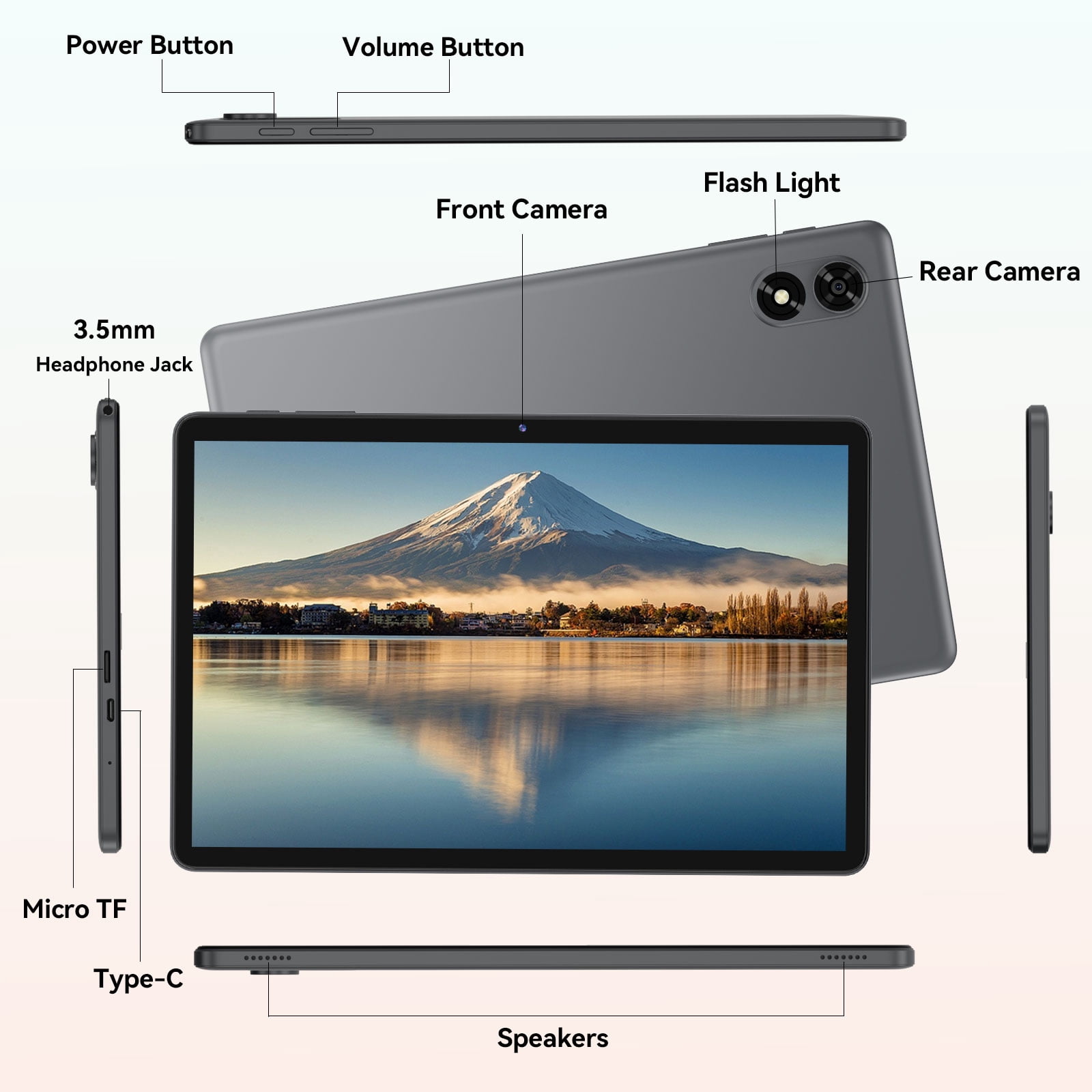 Android 15 Tablet, 11 inch 24GB RAM + 128GB ROM 1TB Expand, Octa-Core Tablet with GPS, 8000mAh, 1280x800 FHD Display, 5MP+8MP Dual Camera, WiFi, Bluetooth, GPS,Includes protective case