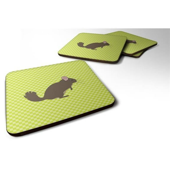 Chinchilla Green Foam Coaster, Set of 4