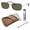 Polished Black on Arista Frame | Polarized G-15 Green Lens, variant on RB3746 Rectangle Shaped Non-Polarized Sunglasses for Men & Women - Includes Official RAYBAN Eyewear Kit - Ideal Formal & Casual Wear Sunglasses - Clear Gradient Brown Lens