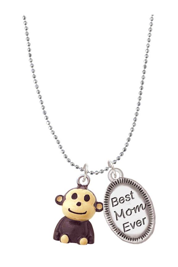 Resin Monkey Best Mom Ever Charm Necklace
