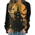 thumbnail image 2 of Heisall Womens Sweatshirts Long Sleeve Round Neck Loose Casual No Hood Halloween Print Fall Winter Fashion Sweatshirts, 2 of 6