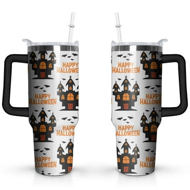Hallowmas (114) Pumpkin Ghost Boo Witch Spider Web 40oz Stainless Steel Vacuum Insulated Tumbler with Lid and Straw Gifts for Mom Friend Sister Grandma Halloween Gifts