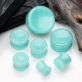 thumbnail image 2 of A Pair of Amazonite Concave Stone Double Flared Ear Gauge Plug, 2 of 3