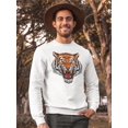 thumbnail image 2 of Angry Tiger Cool Design Sweatshirt Men - Men Sweatshirt, White, 2XL, 2 of 4
