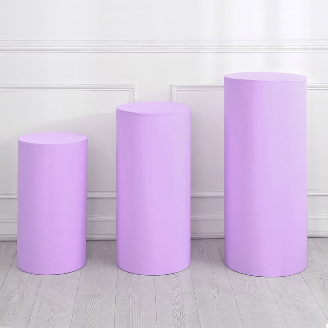 Juego de 3 Fundas de Spandex para Soporte de Cilindro Uxcell, Púrpura Claro (Tela Elástica-Grande)