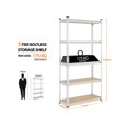 thumbnail image 4 of Set de 2 Estanterías Metálicas 5 Niveles Estante Metal Carga 175kg por Balda 75 x 30 x 153 cm Altura Ajustable Estanteria Garaje Almacenaje Trastero Salón Cocina Plata, 4 of 5